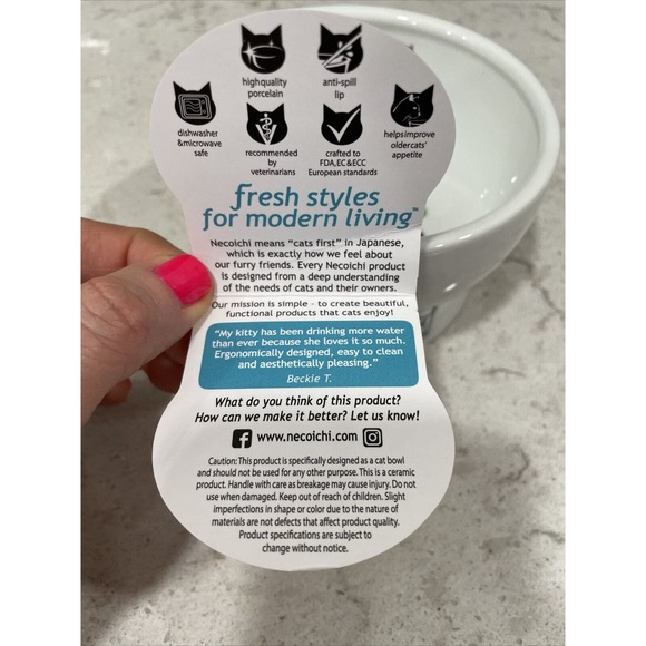 NECO ICHI Necoichi 5x3” Raised Cat Food Water Bowl JELLY BEANS Anti-skid NEW - Picture 5 of 10